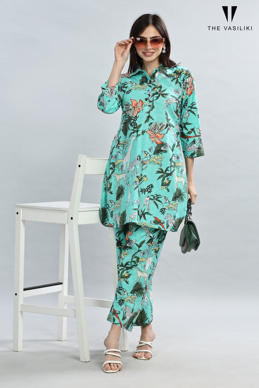 Printed Green Co - ord Set
