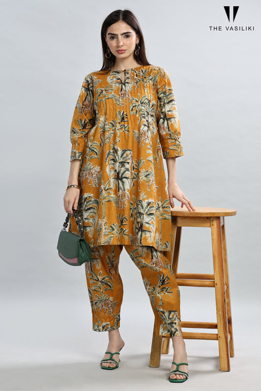 Printed Yellow Co - ord Set