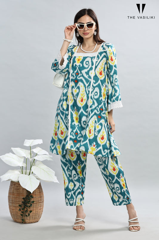 Printed Blue kurta Set