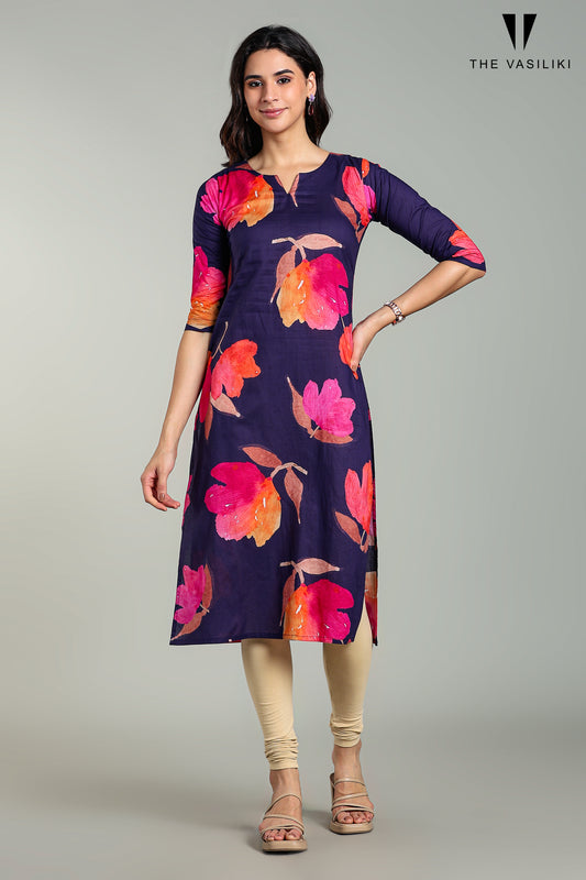 Printed Blue Kurta