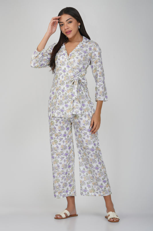 White Printed Cotton CO -ord Set