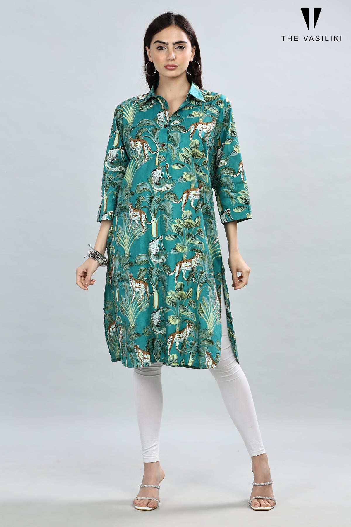 Printed Green Kurta