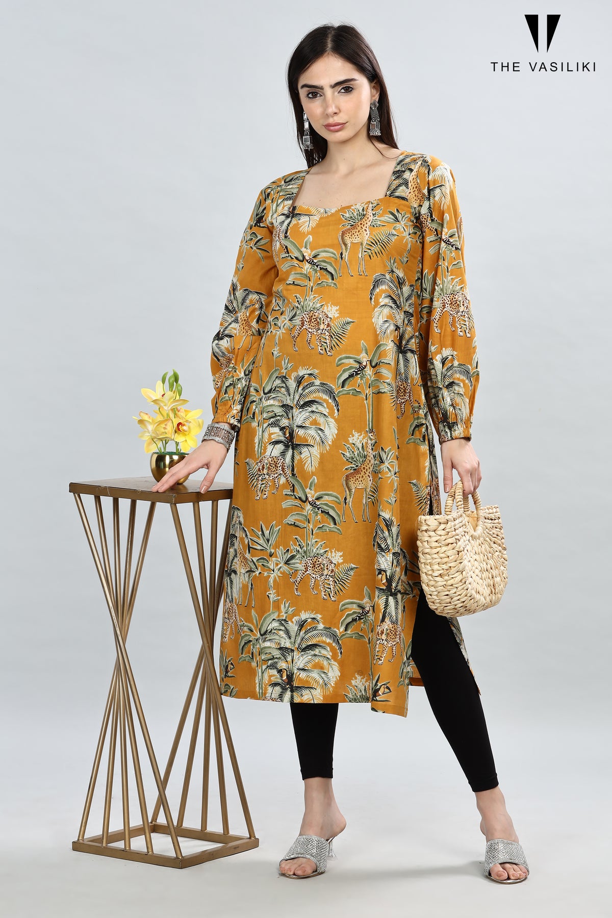 Printed Yellow Kurta