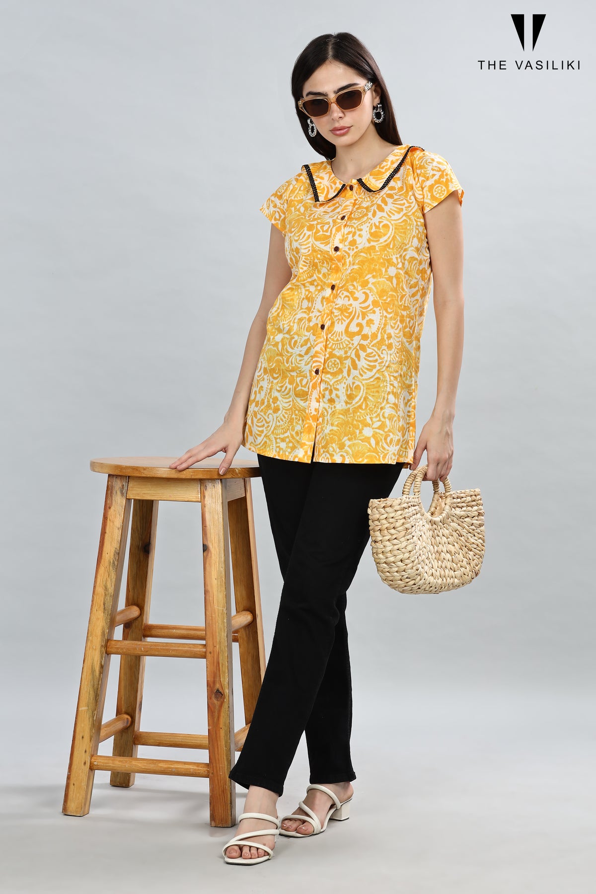 Printed Yellow color Top