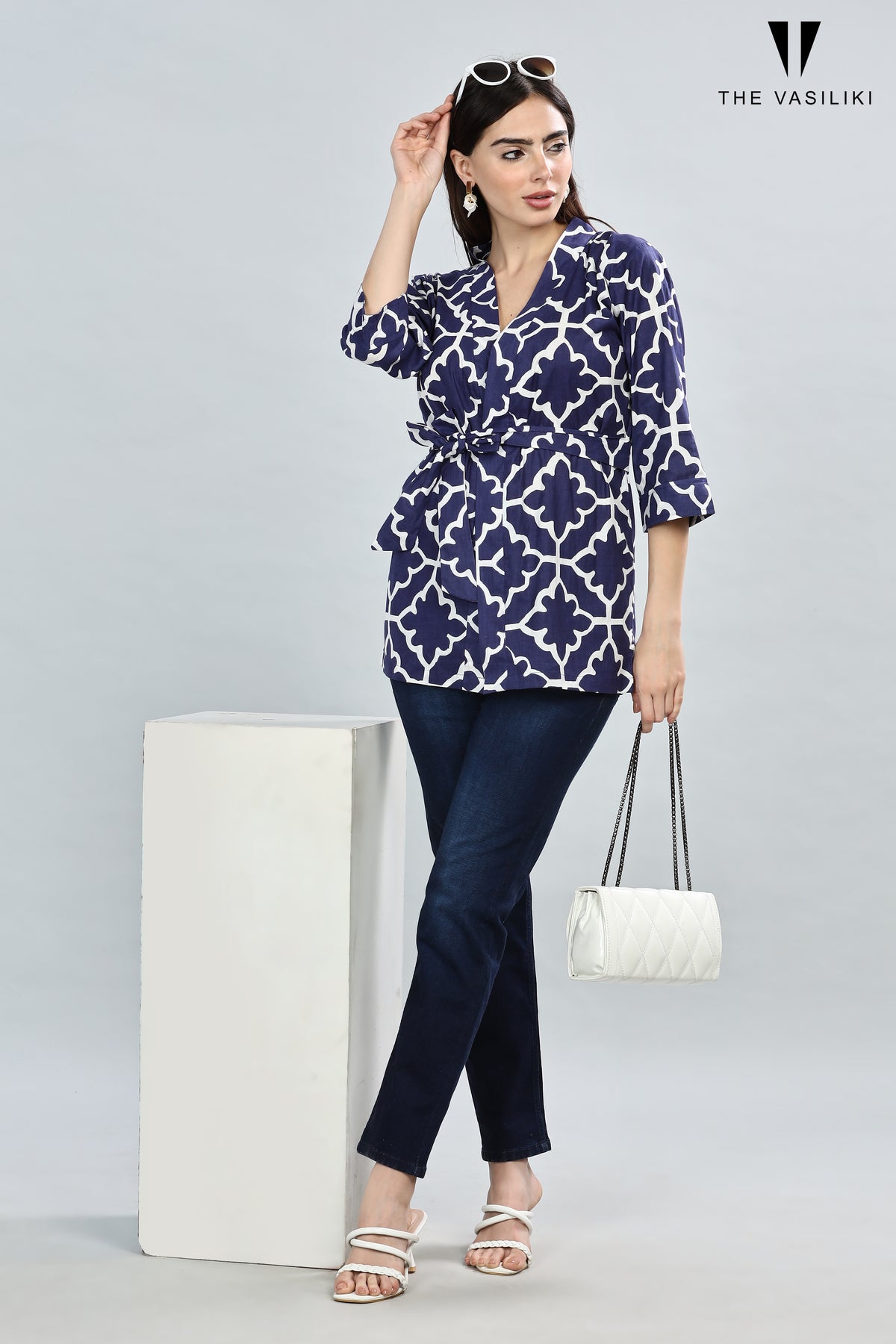 Printed Blue color Top