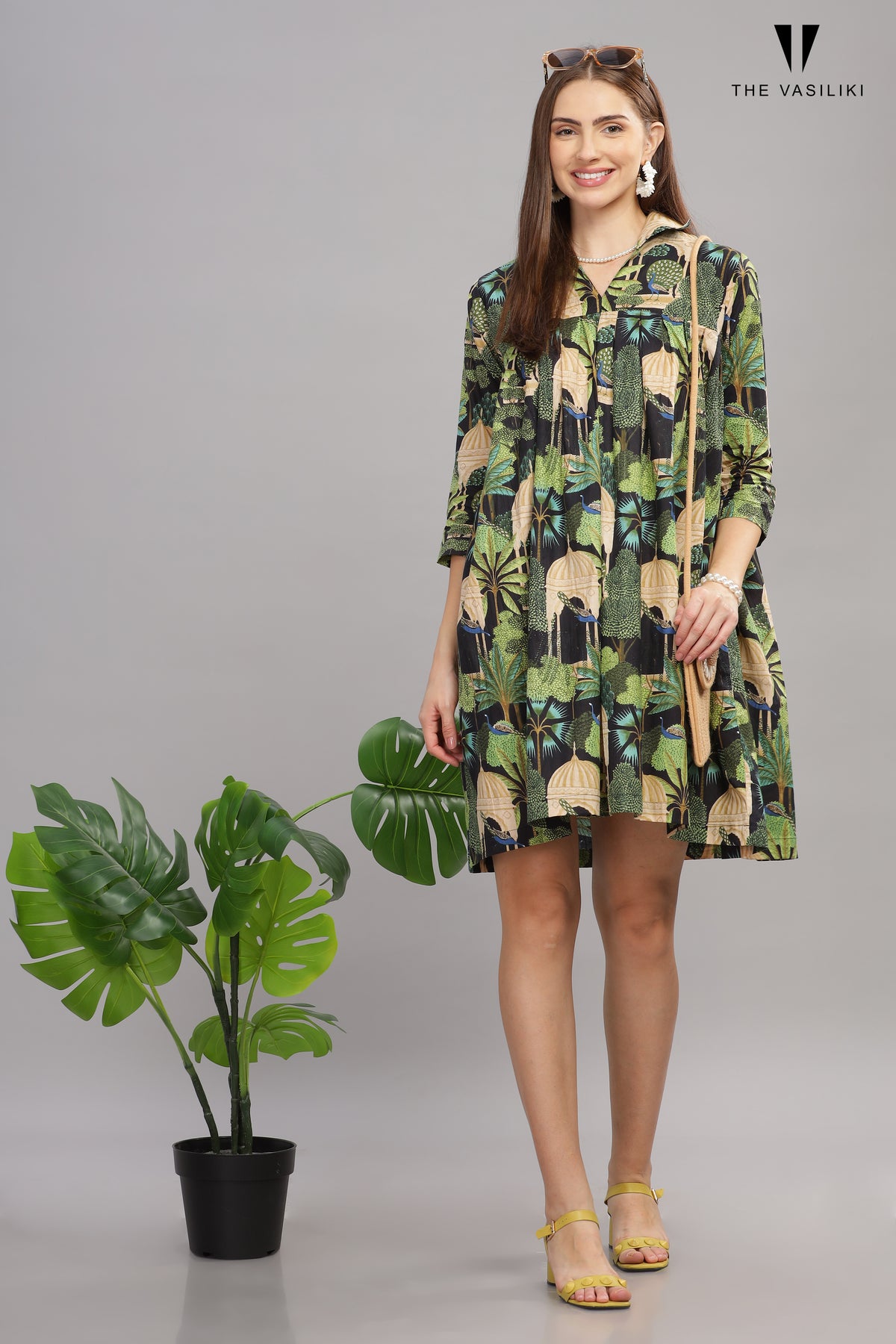 Printed Green Dress