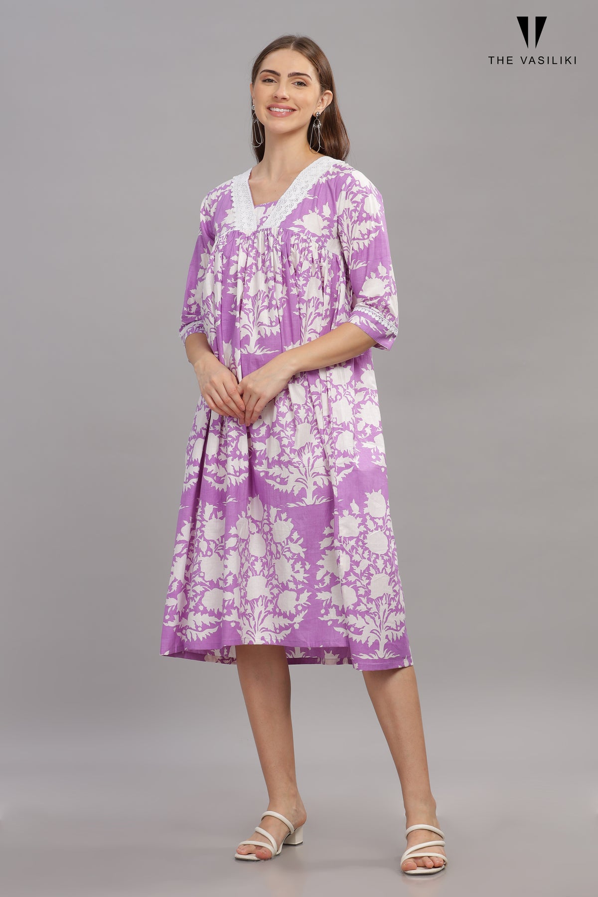 Printed Purple Dress