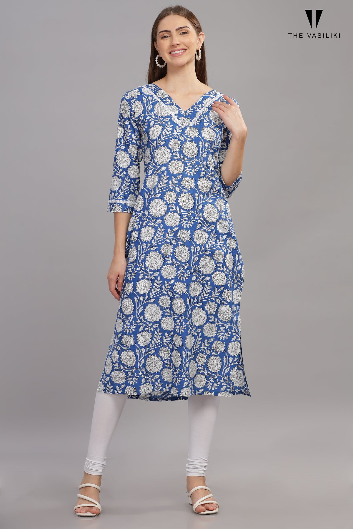 Printed Blue Kurta