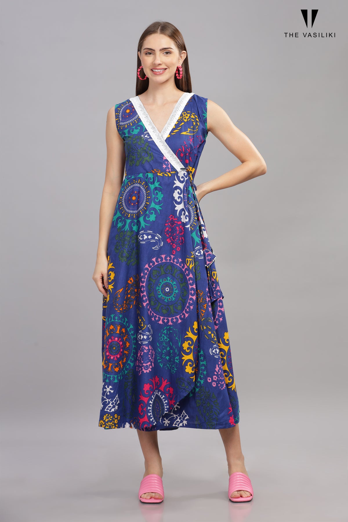 Printed Blue Flair Dress