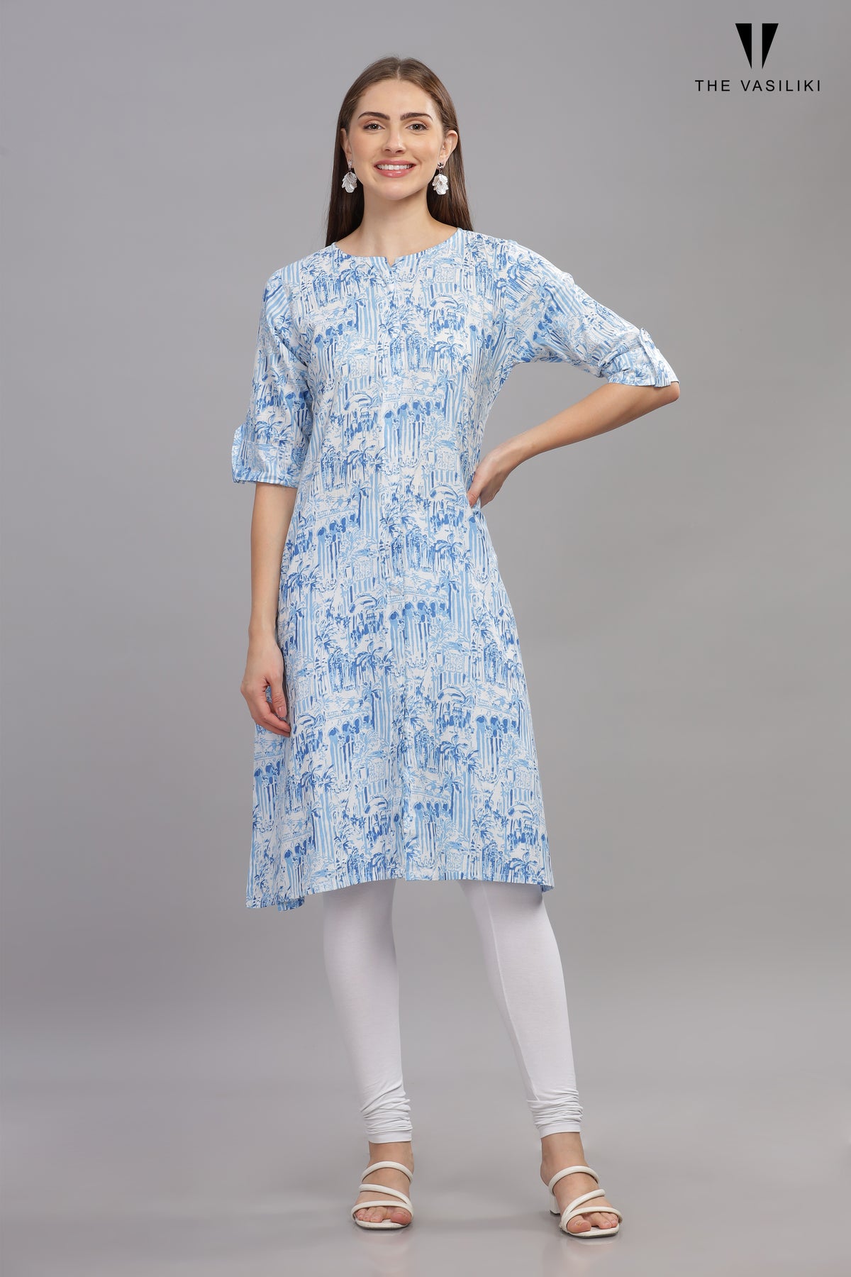 Printed Blue Kurta