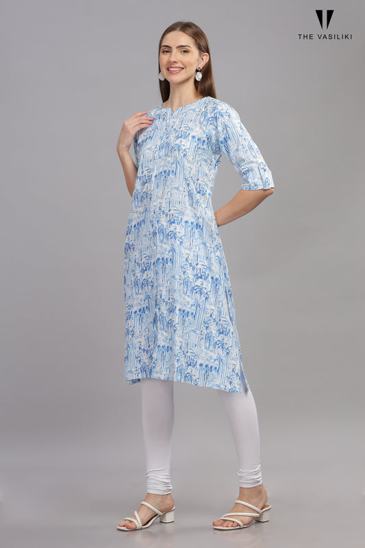 Printed Blue Kurta