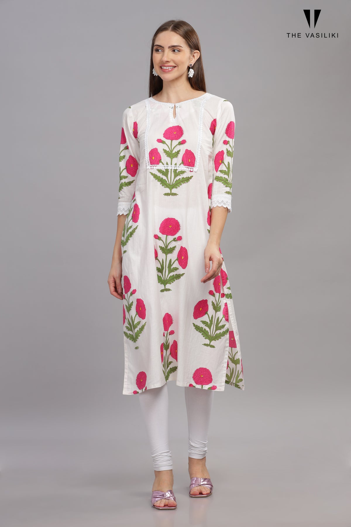 Printed White Kurta