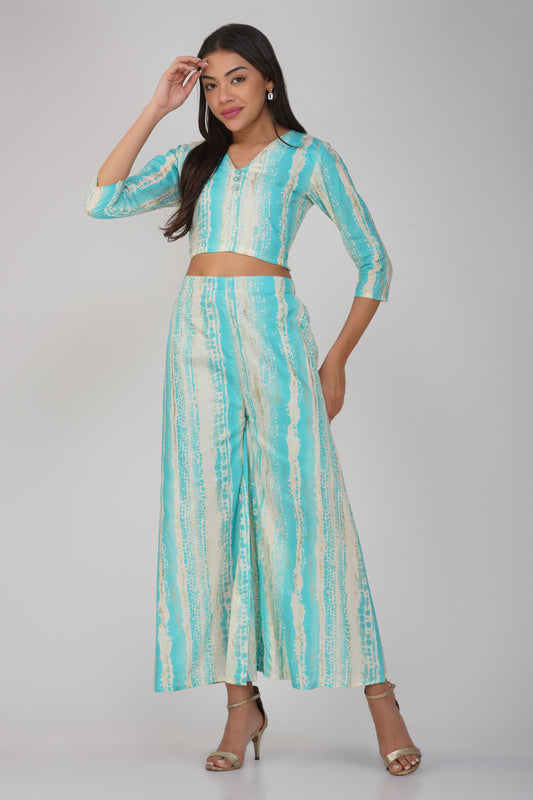 Blue Printed Cotton Co-ord Set