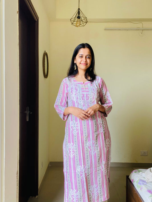 Pink Chikankari Set