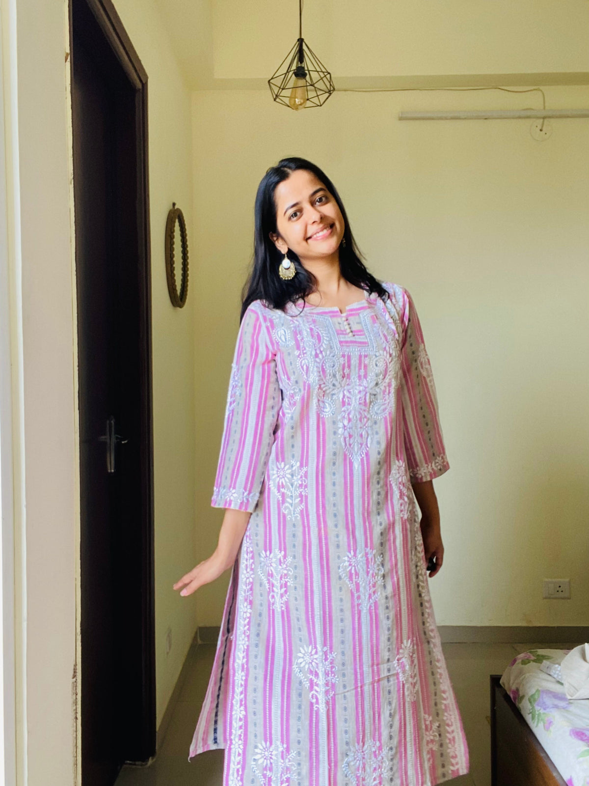 Pink Chikankari Set